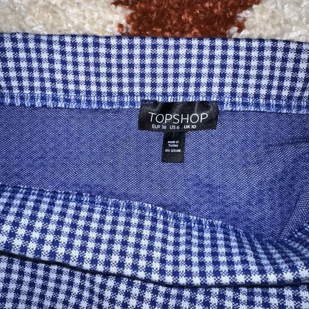 Topshop Blue Gingham Ruffle Mini Skirt | Ruffled MiniSkirt woman’s juniors 6